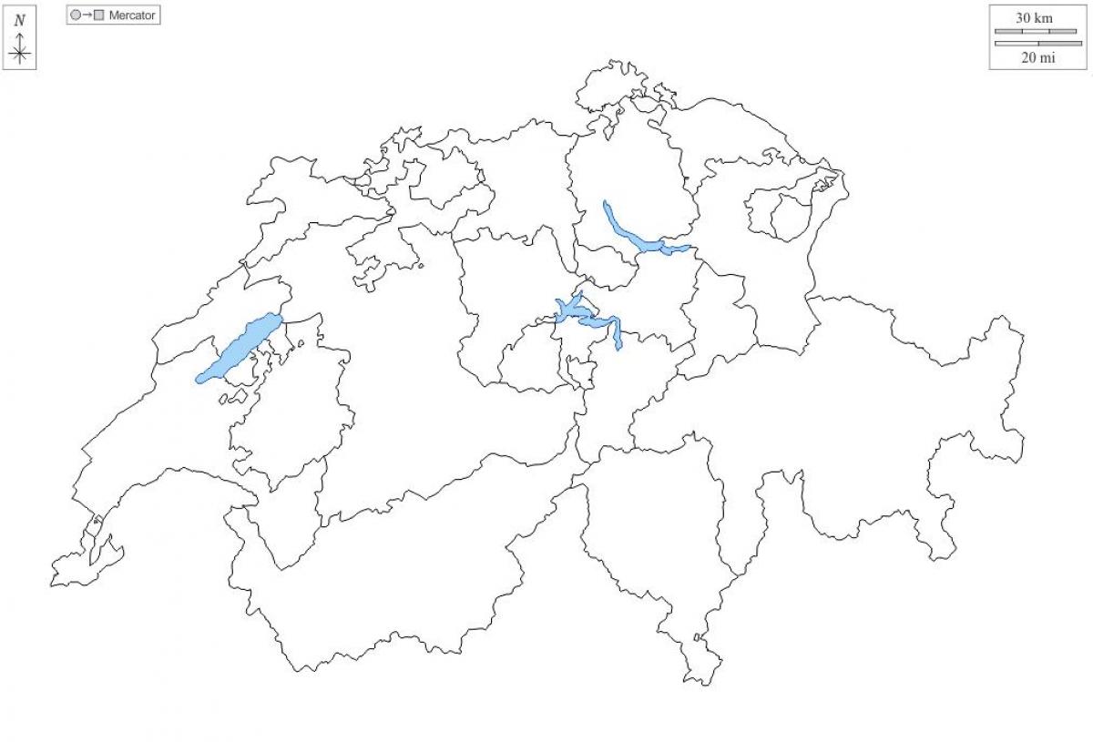 Mappa delle curve di livello della Svizzera